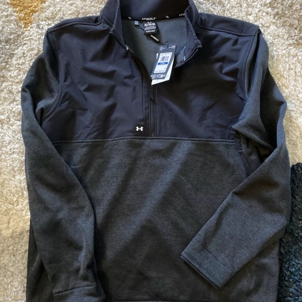 Under Armour Black Performance Jacket with Quarter-Zip and Stand-Up Collar